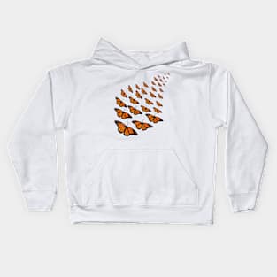 Flock of Monarch Butterflies Pattern Kids Hoodie